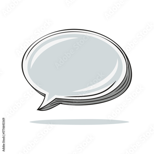 Speech bubble with a shadow and comic style outline
