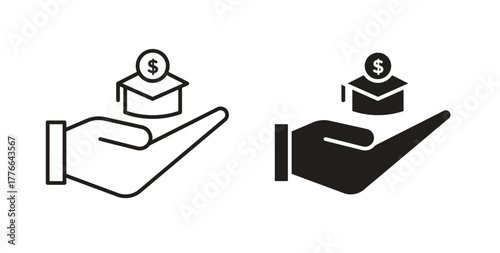 Scholarship fund icon line. eps 10 vector illustration