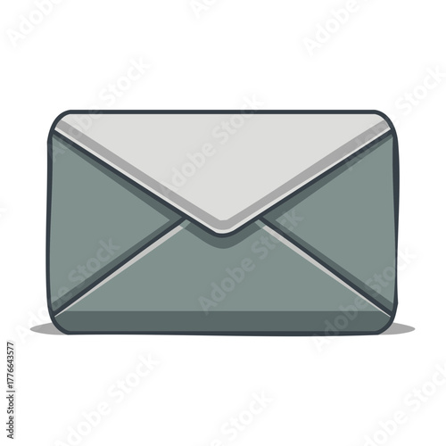 Simple gray envelope with a light gray flap and a dark outline