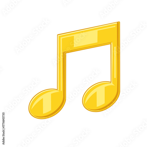 Bright Golden Eighth Note Symbol Illustrating Musical Sound and Harmony