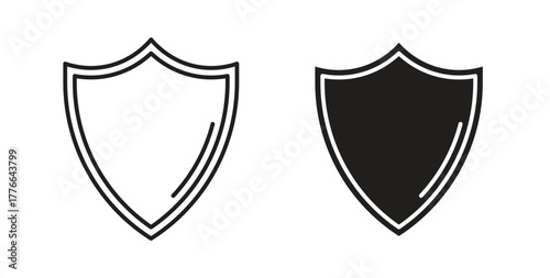 Shield icon line. eps 10 vector illustration