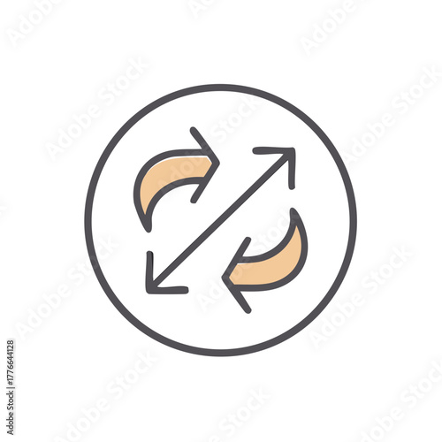 Exchange Arrows Icon Within a Circle Showing Interaction and Rotation