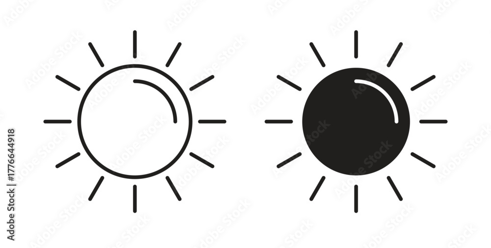 Obraz premium Sun icon line. eps 10 vector illustration