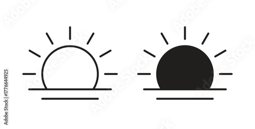Sunrise icon line. eps 10 vector illustration