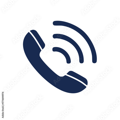 Phone Call Vector Icon, Communication Sign, Receiver Graphic Element, Isolated Call Symbol