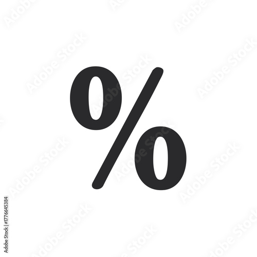 Simple Isolated Percentage Symbol Illustration for Discounts and Financial Reports