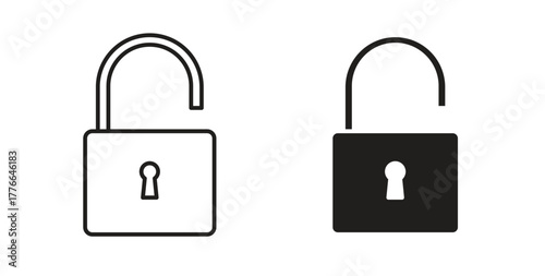 Unlock icon line. eps 10 vector illustration