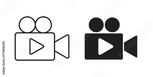Video camera icon line. eps 10 vector illustration