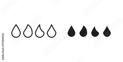 Water drop shape icon line. eps 10 vector illustration