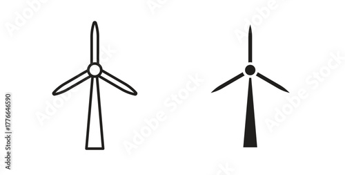 Wind turbine icon line. eps 10 vector illustration