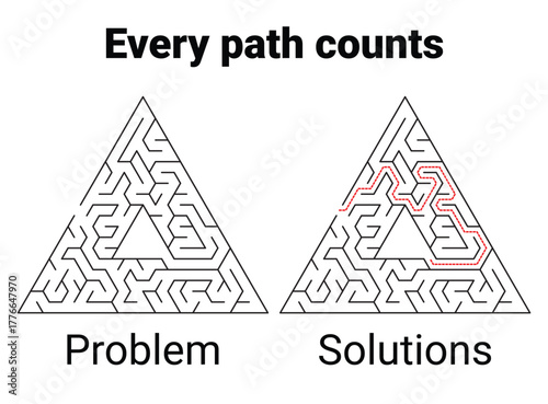 Black maze on white background brain training puzzle for kids  