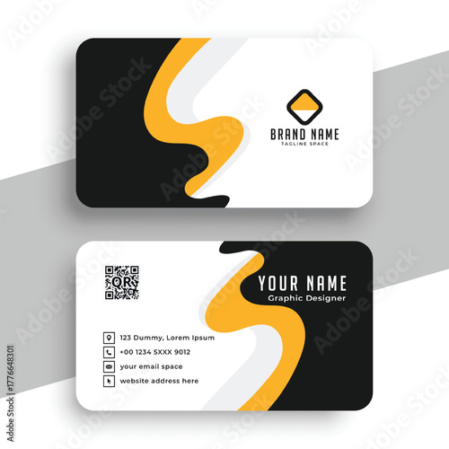 trendy business card layout for individual contact or information