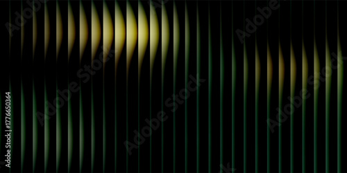 iridescent Abstract fractal ripple glass distortion effect background. Ribbed glass texture with vibrant gradients smooth fluted vertical lines. Reeded Bold dynamic design blending futuristic tones