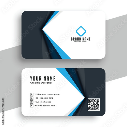abstract and modern business card layout for corporate identity