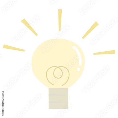 ひらめいた時に使う電球マークのイラスト
