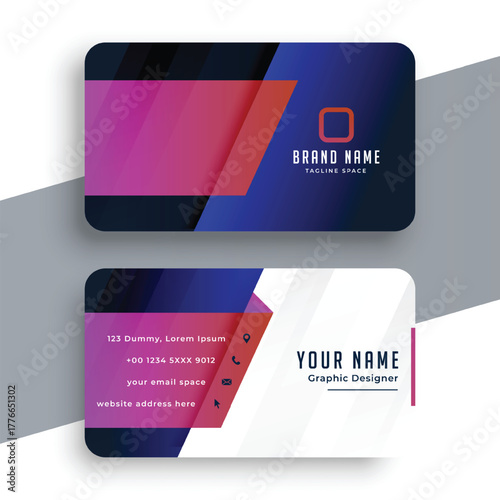 orange business card modern template design