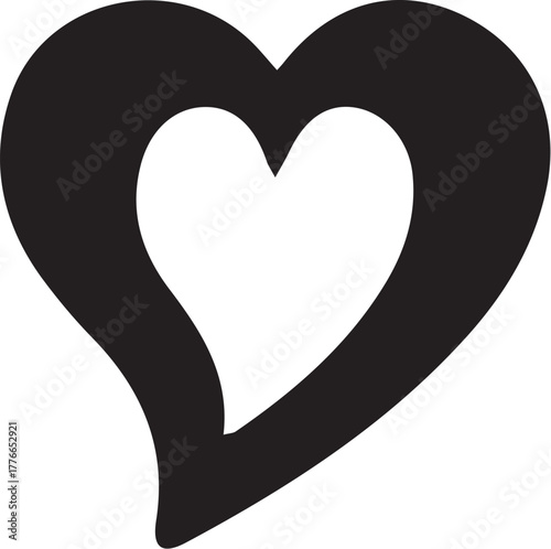 hand drawn icon of a heart within a heart vector