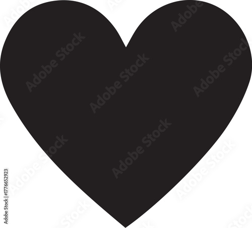 simple black hand drawn icon heart shape