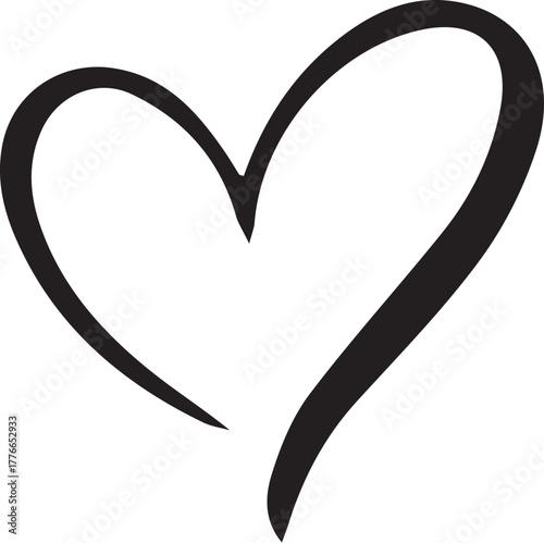 Heart hand drawn icon symbol love romantic illustration