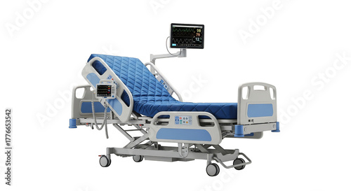 Advanced medical bed with vital signs display