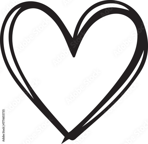 hand drawn icon of a simple heart shape
