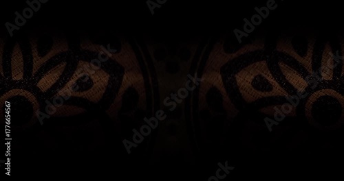 Cinematic Beige Texture with Rotating Dark Ornamental Circles | 4K Video