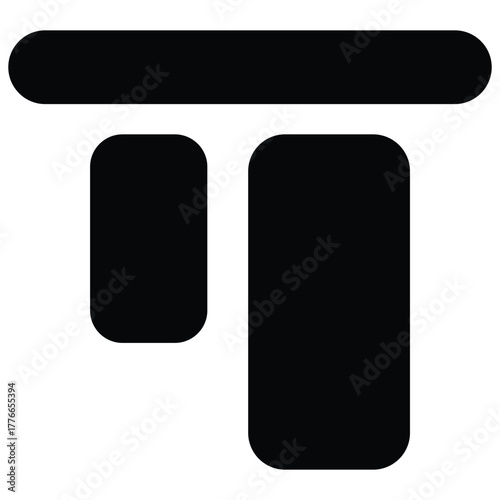 Align Top Icon Vector Stock Illustration