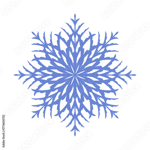 Abstract blue snowflake. Christmas winter elegant design element. Vector