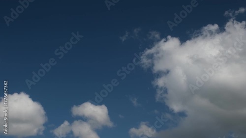 Time-Lapse of White Clouds Moving Across a Deep Blue Sky – Calm Weather and Atmospheric Motion