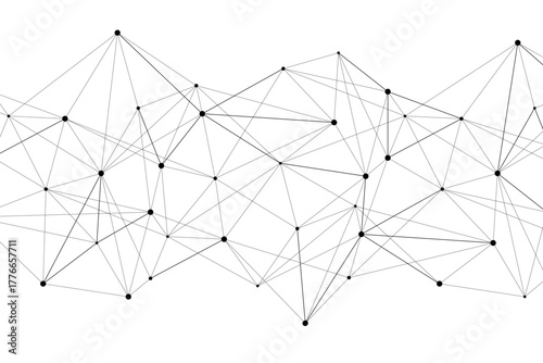 Modern digital abstract network of connected nodes and lines data flow pattern for technology concepts