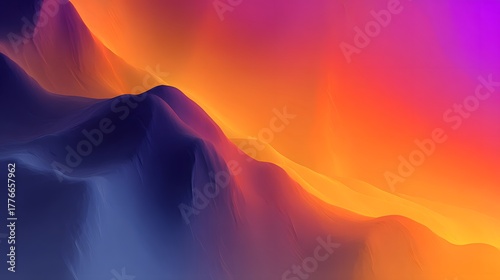 Minimalist abstract gradient background with soft colors blending. Smooth color transitions form a flowing abstract landscape. Artistic fluid abstract background.