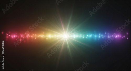 An abstract representation of a vibrant spectrum of colors explodes with radiant energy. This image will evoke a sense of wonder and creativity. vector illustration