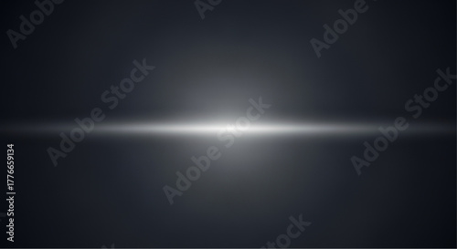 Abstract minimalist composition features a single horizontal line of light. The image embodies the simplicity and serenity. vector illustration