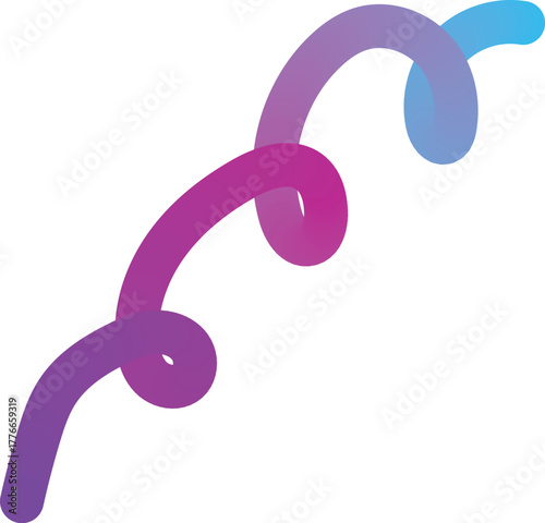 A colorful gradient line forming a spiral shape