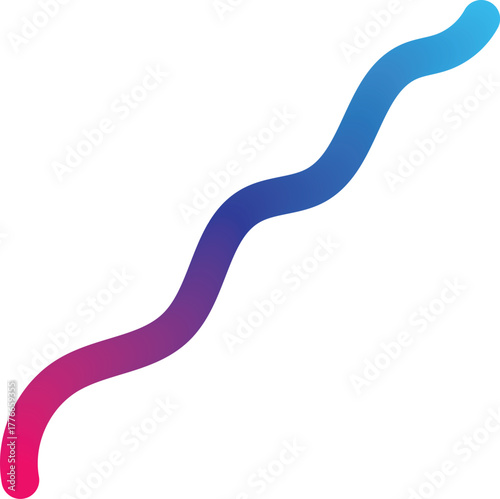 A vibrant gradient line with a wavy shape