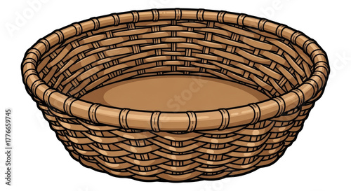Woven basket illustration cozy empty container