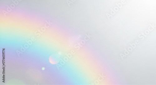 A vivid and radiant rainbow arches gracefully across a bright, clear sky, symbolizing hope and natural beauty. vector illustration