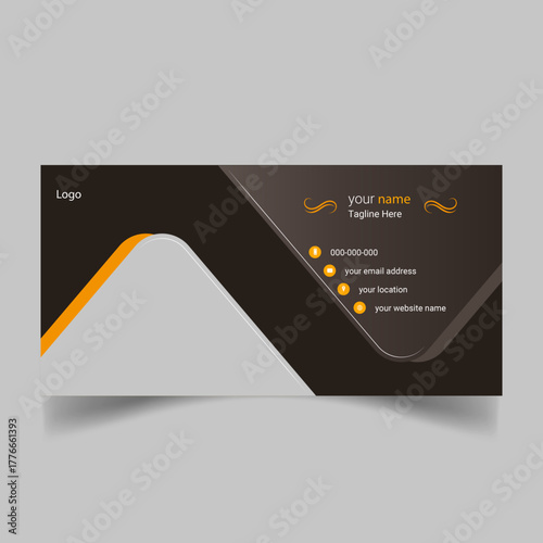 Modern and minimalist email signature or email footer template for Email, Gmail, Website and Digital use, Full editable file.