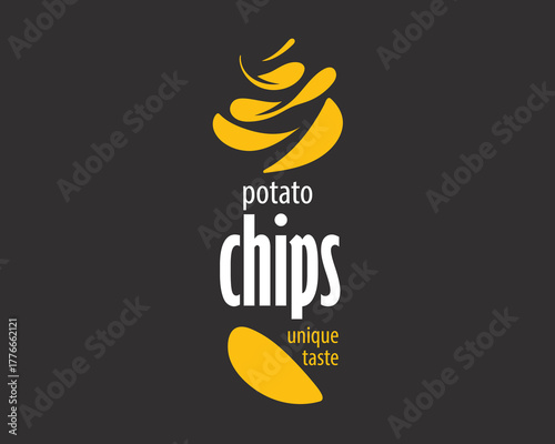 Vector hand-drawn potato chip logo
