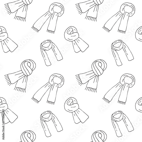 Scarves seamless pattern, hand drawn, vector illustration