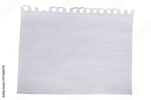 Square grid paper lays flat with clean lines, perfect for sketching, organizing data, or planning projects. Isolated on white. Suitable for classrooms, offices, or home use. CCopy space. 