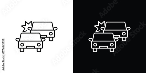 Accident icon pixel perfect. Outline symbol. Simple linear drawing.