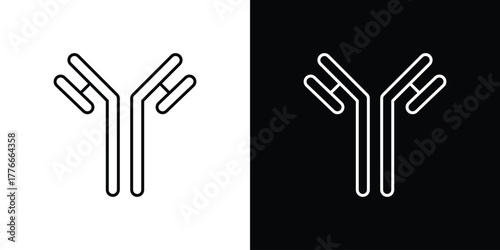 Antibody icon pixel perfect. Outline symbol. Simple linear drawing.