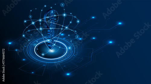 technology circuit board key icon. Cyber ​​data security and privacy concept. modern technology innovation concept background	