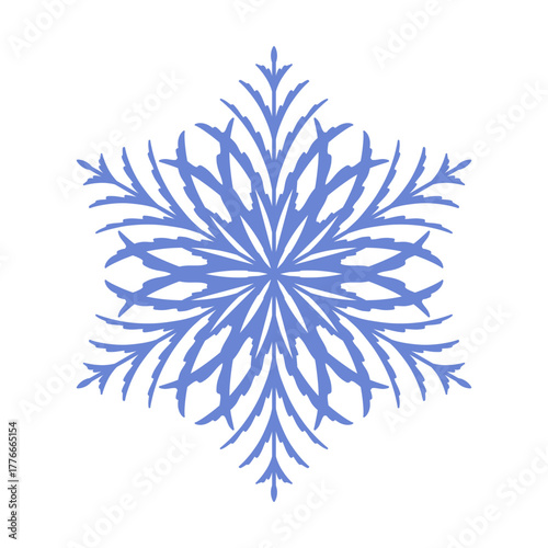 Abstract blue snowflake. Christmas winter elegant design element. Vector