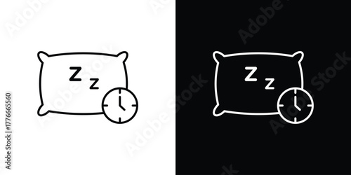Bedtime icon pixel perfect. Outline symbol. Simple linear drawing.
