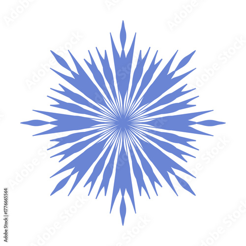 Abstract blue snowflake. Christmas winter elegant design element. Vector