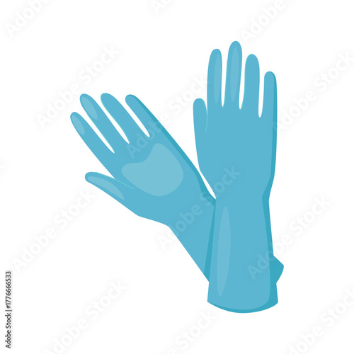 Medical nitrile gloves isolated on white background. Surgical latex gloves. Rubber gloves production. Doctor or nurse