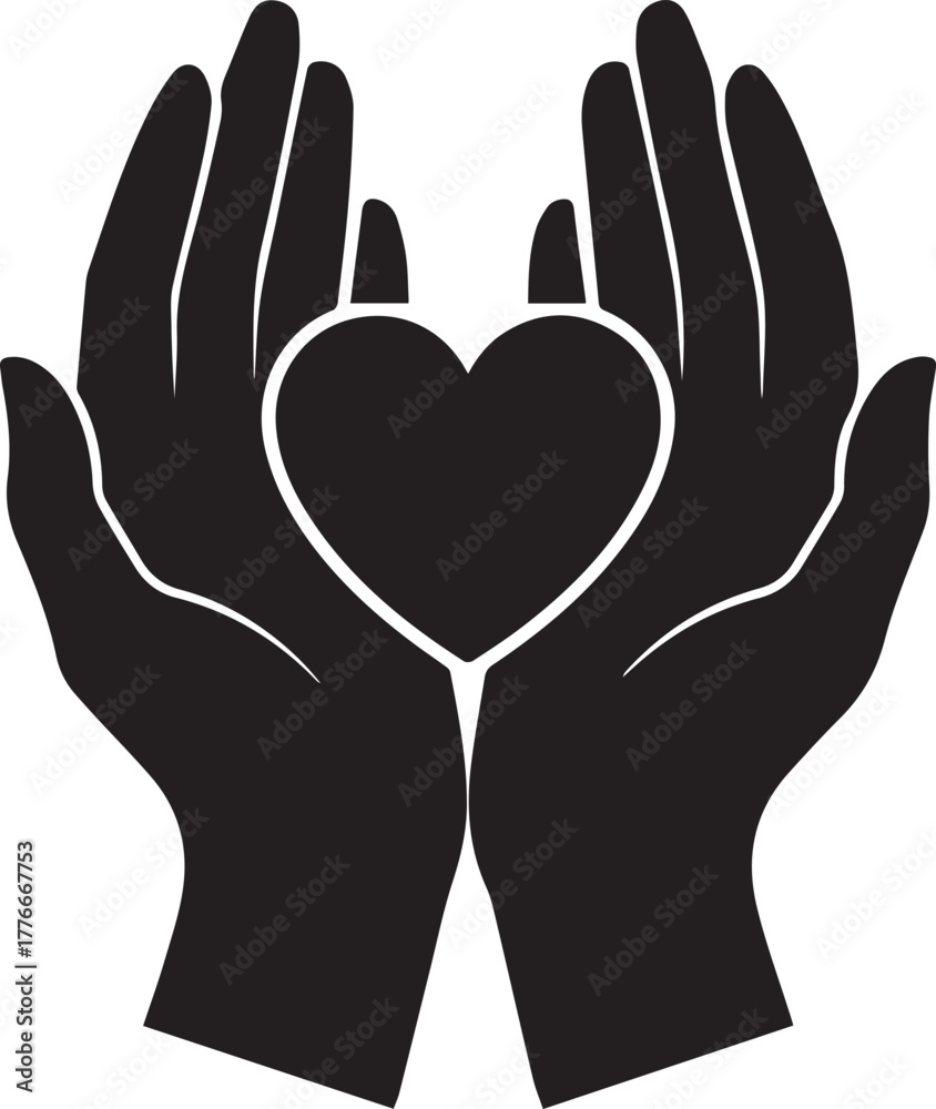 Obraz premium Hands holding a heart symbolizing love kindness and global volunteerism for international volunteer day