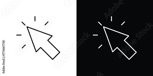 Click icon pixel perfect. Outline symbol. Simple linear drawing.